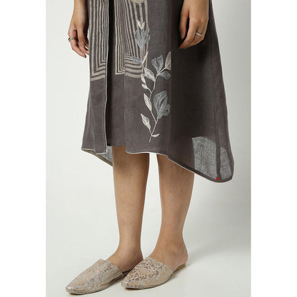 Kaveri Grey Jacket with Dress (Set of 2)