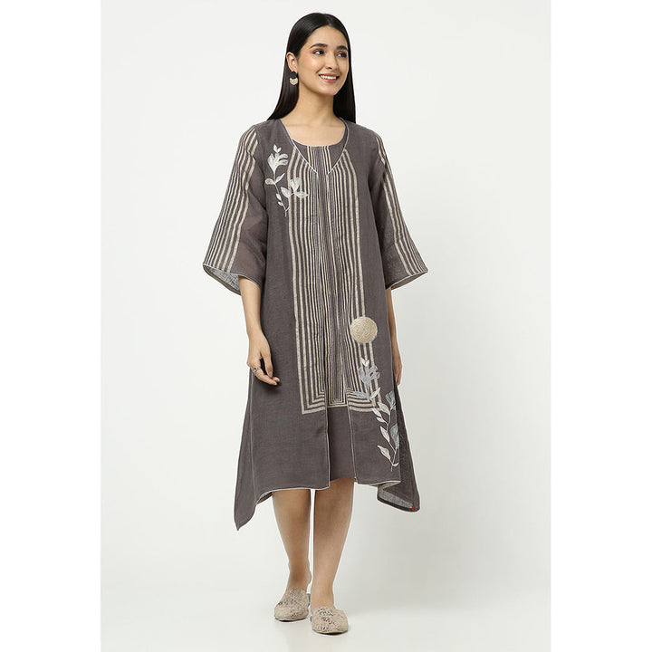 Kaveri Grey Jacket with Dress (Set of 2)