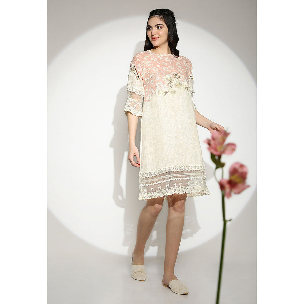 Kaveri Off White & Blush Dress