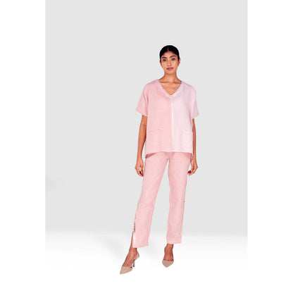 Kaveri Pink Gilded Edge Co-Ord (Set of 2)