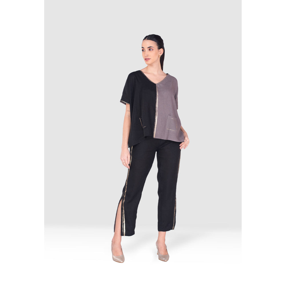 Kaveri Black Gilded Edge Co-Ord (Set of 2)