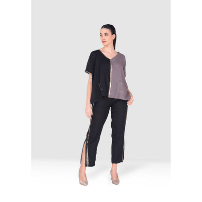 Kaveri Black Gilded Edge Co-Ord (Set of 2)