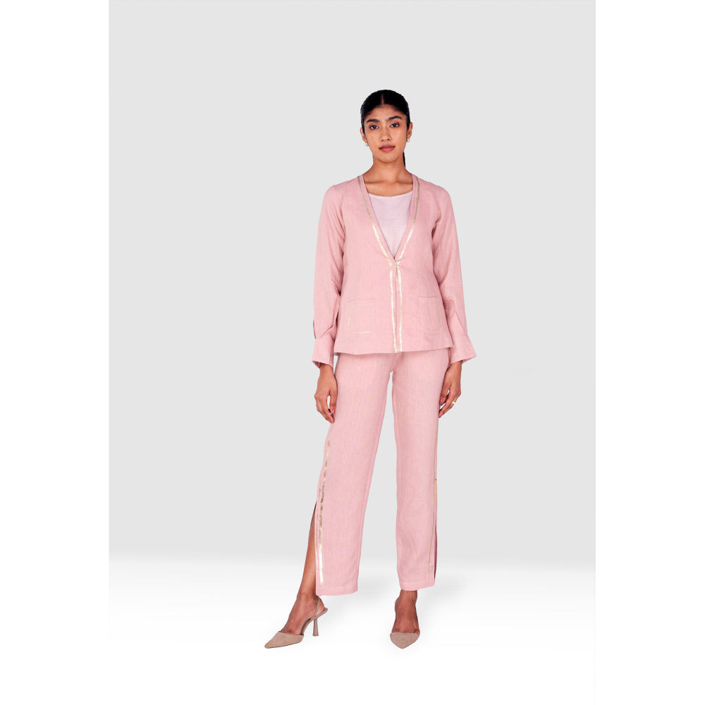 Kaveri Pink Gilded Edge Co-Ord (Set of 3)