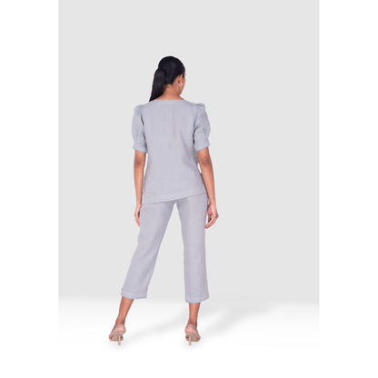 Kaveri Blue Vine Line Co-Ord (Set of 2)