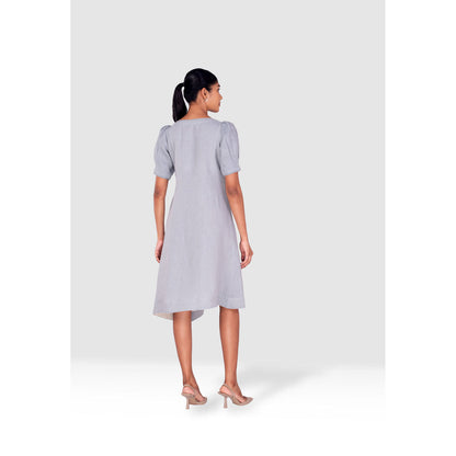 Kaveri Grey Vine Line Knee Length Dress