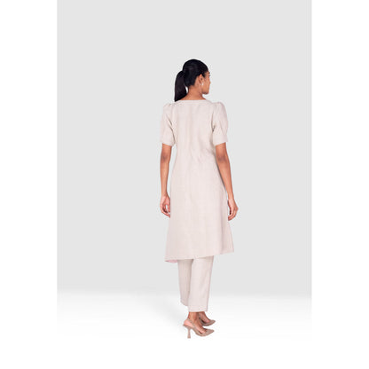 Kaveri Grey Vine Line Kurta with Pant (Set of 2)