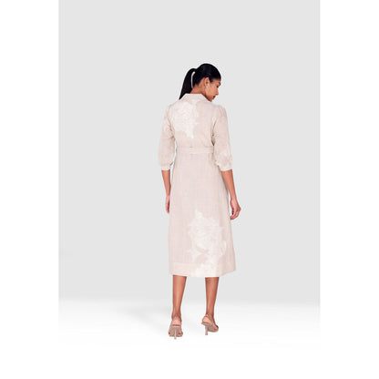 Kaveri Purple Pindrop Alice Midi Dress with Belt (Set of 2)