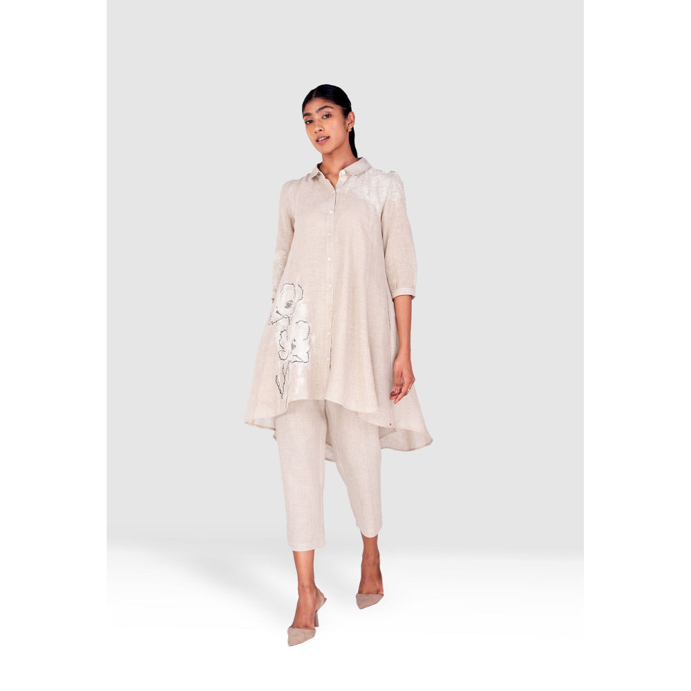 Kaveri Nude Pindrop Ice Cream Cone Kurta with Pant (Set of 2)
