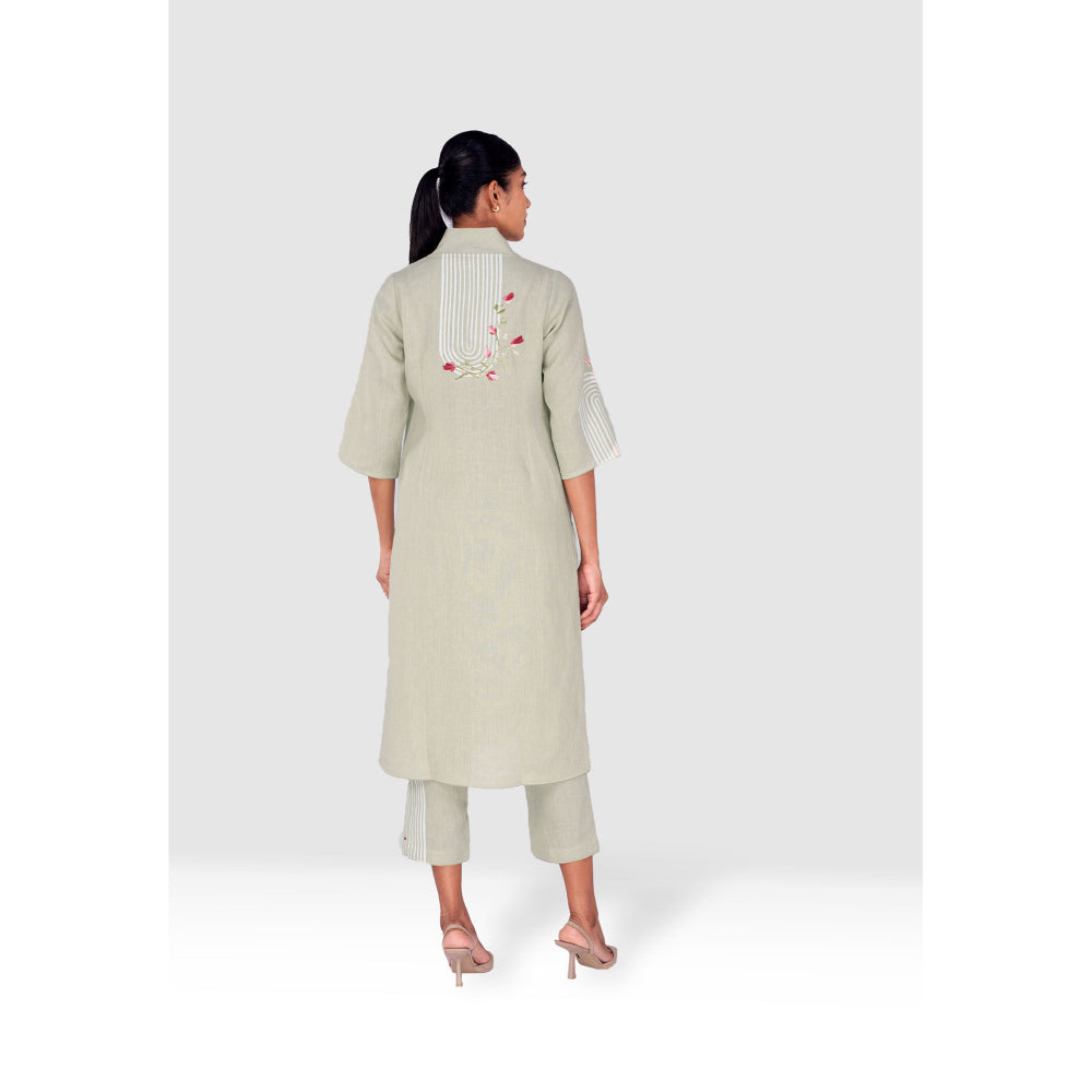 Kaveri Green Arch Maze Kurta with Pant and Dupatta (Set of 3)