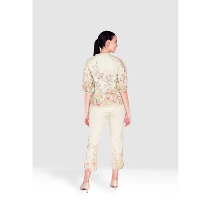 Kaveri White Candy Blossom Kismet Co-Ord (Set of 2)