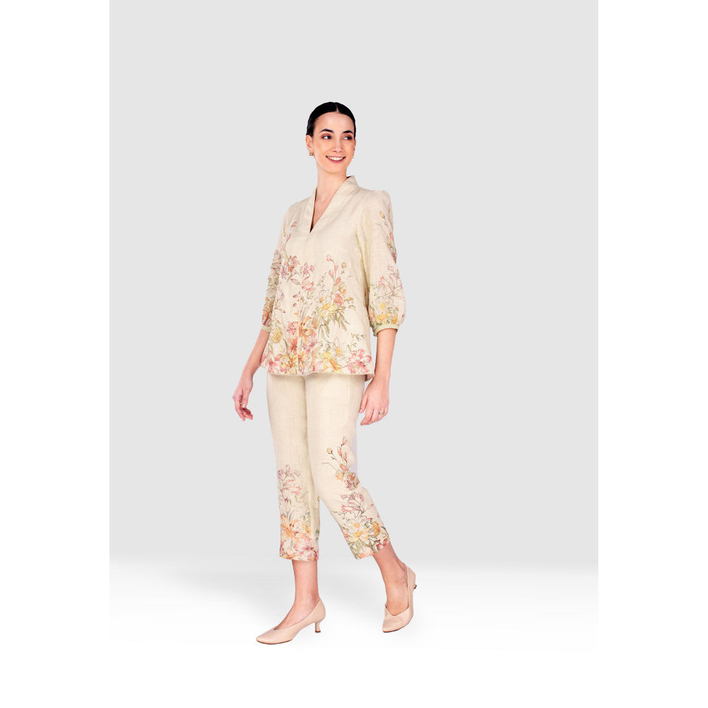 Kaveri Beige Candy Blossom Tree Co-Ord (Set of 2)