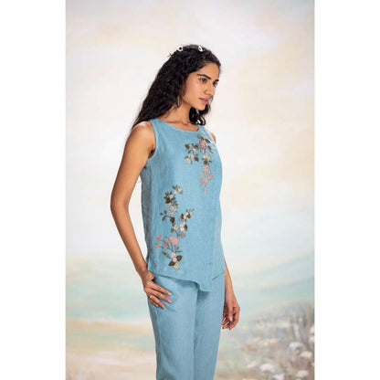 Kaveri Blue Tsukiyama Angle Co-Ord (Set of 2)