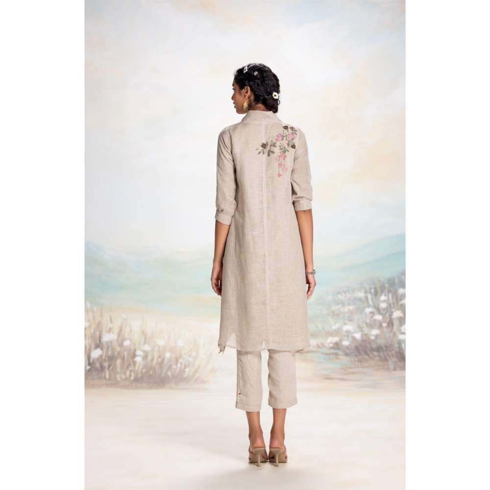 Kaveri Beige Tsukiyama Fly Free Kurta with Pant (Set of 2)