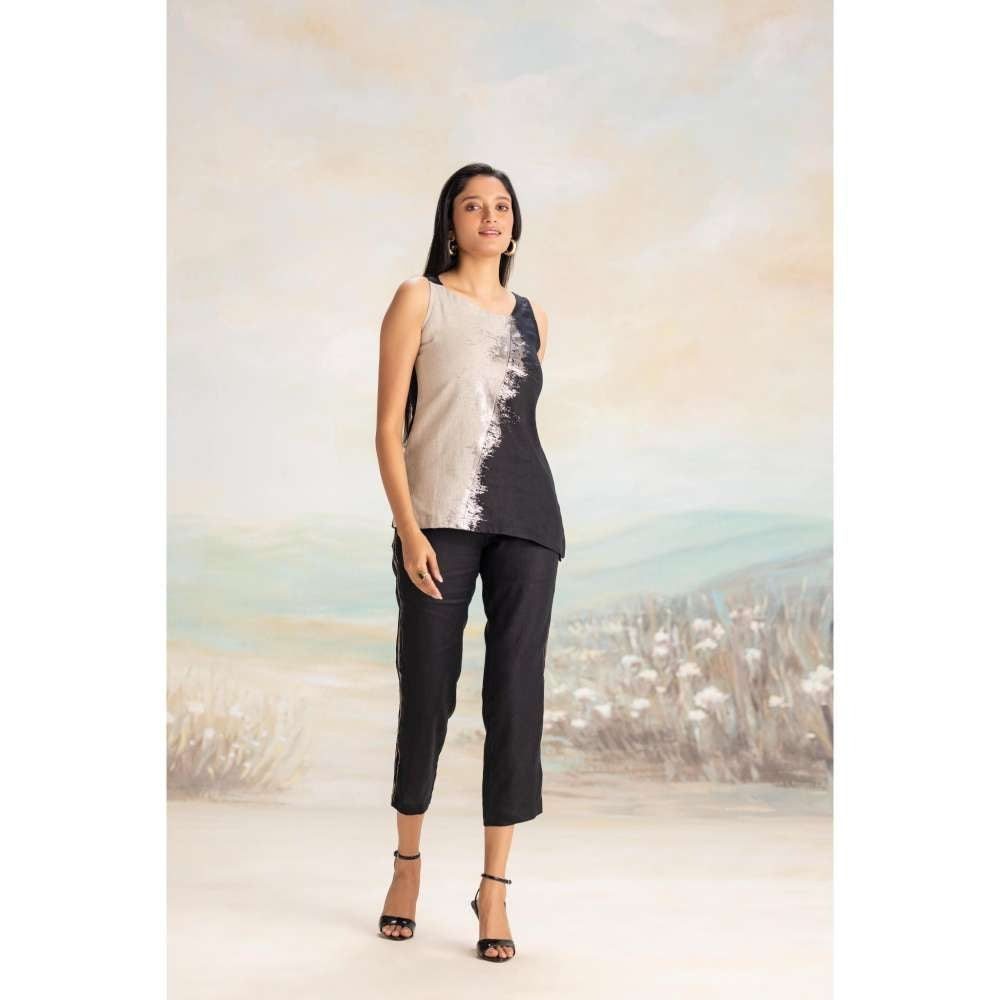 Kaveri Black Sound Wave Co-Ord (Set of 2)