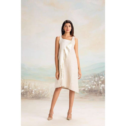 Kaveri White Sound Wave Knee Length Dress