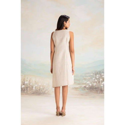 Kaveri White Sound Wave Knee Length Dress