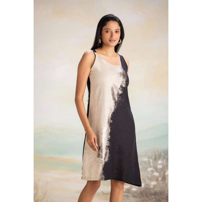 Kaveri Black Sound Wave Knee Length Dress