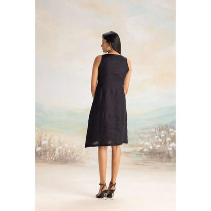 Kaveri Black Sound Wave Knee Length Dress
