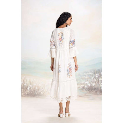 Kaveri White Vintage Rosa Messenger Dress