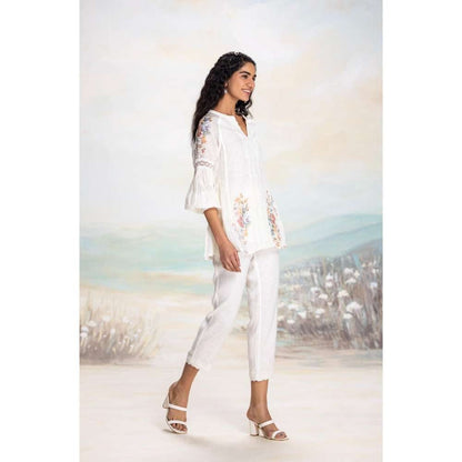 Kaveri White Vintage Rosa Wreath Co-Ord (Set of 2)