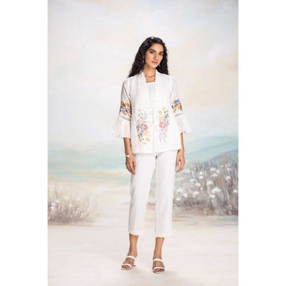 Kaveri White Vintage Rosa Tree Co-Ord (Set of 3)
