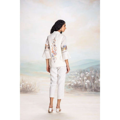 Kaveri White Vintage Rosa Tree Co-Ord (Set of 3)