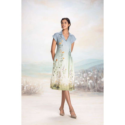Kaveri Blue Landscape Dress