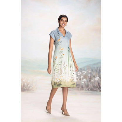 Kaveri Blue Landscape Dress