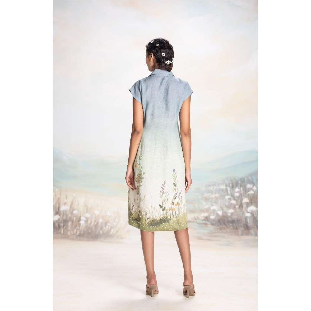 Kaveri Blue Landscape Dress