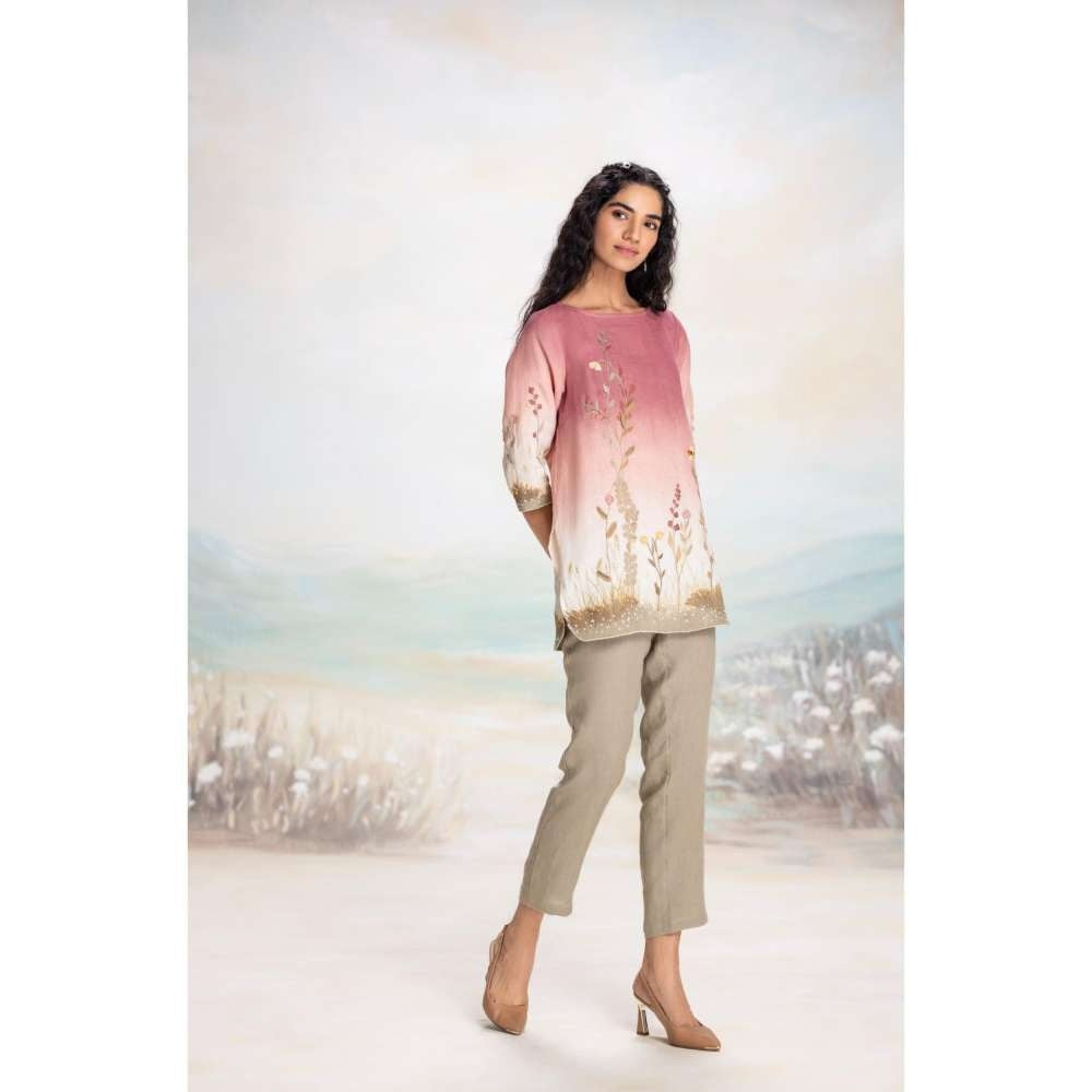 Kaveri Pink Landscape Mona Co-Ord (Set of 2)