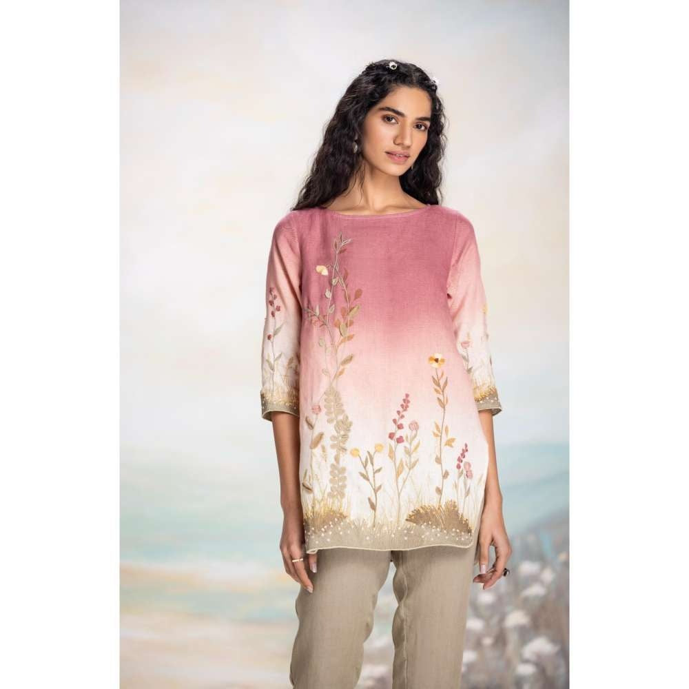 Kaveri Pink Landscape Mona Co-Ord (Set of 2)