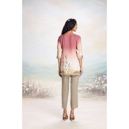 Kaveri Pink Landscape Mona Co-Ord (Set of 2)