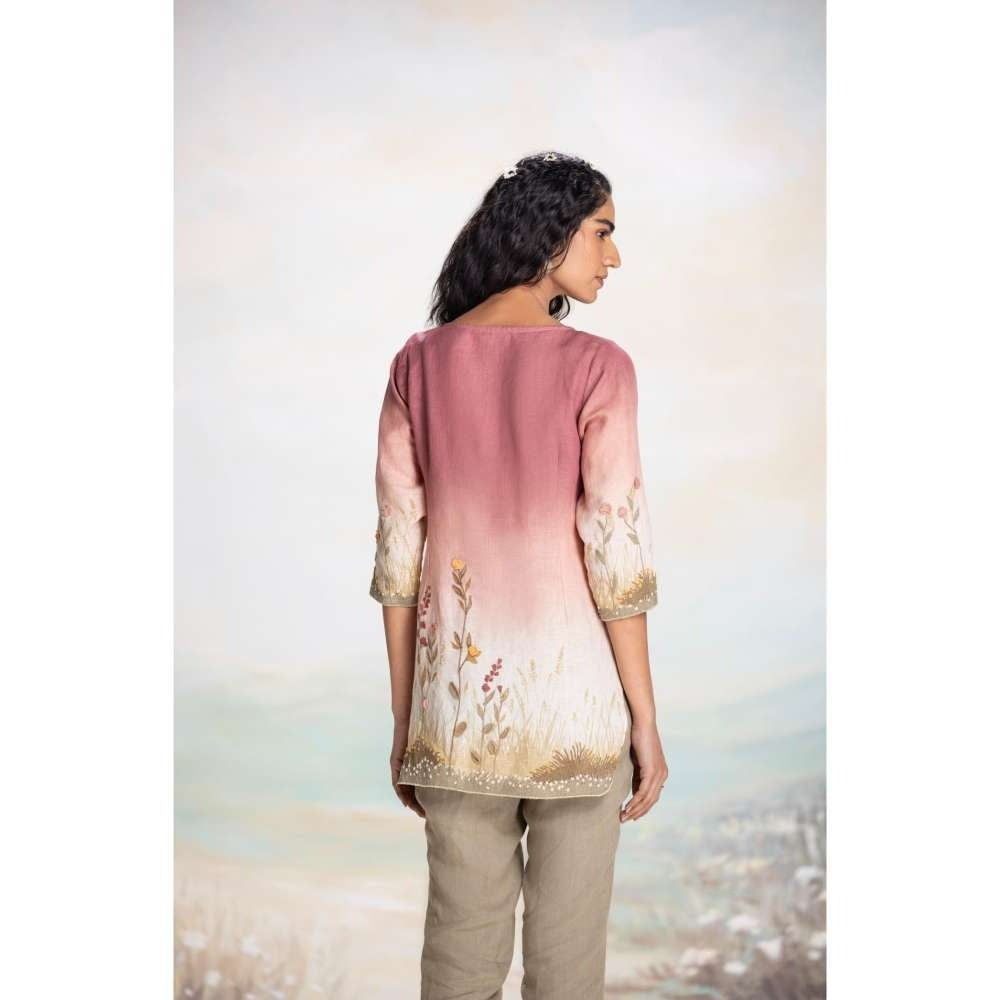 Kaveri Pink Landscape Mona Co-Ord (Set of 2)