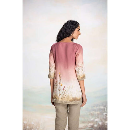 Kaveri Pink Landscape Mona Co-Ord (Set of 2)