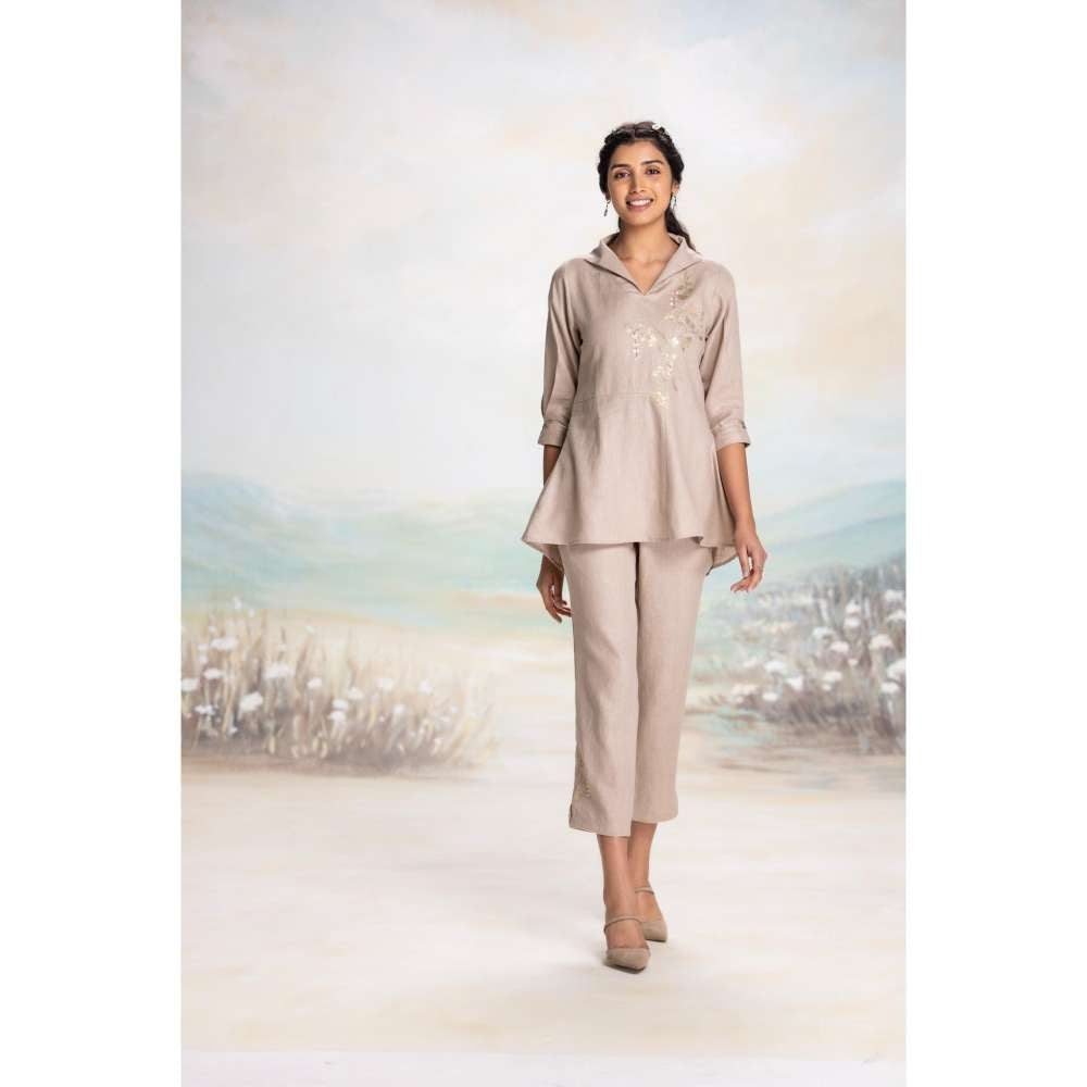 Kaveri Pink Leaf Co-Ord (Set of 2)