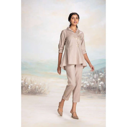 Kaveri Pink Leaf Co-Ord (Set of 2)