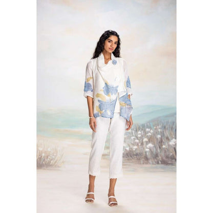 Kaveri Blue Bubble Flower Zoro Co-Ord (Set of 2)