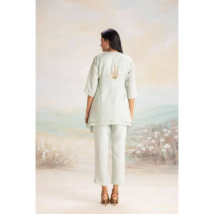 Kaveri Green Flute Pipes Singapore Sling Co-Ord (Set of 2)