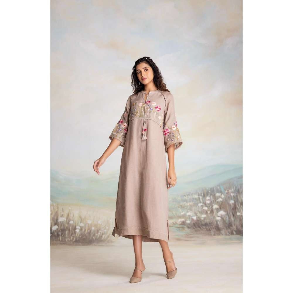 Kaveri Taupe Meet Me In The Meadow Dress