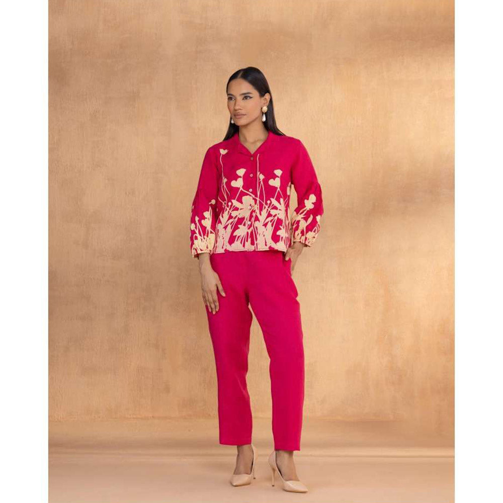 Kaveri Pink Floral Ballet Co-Ord (Set of 2)