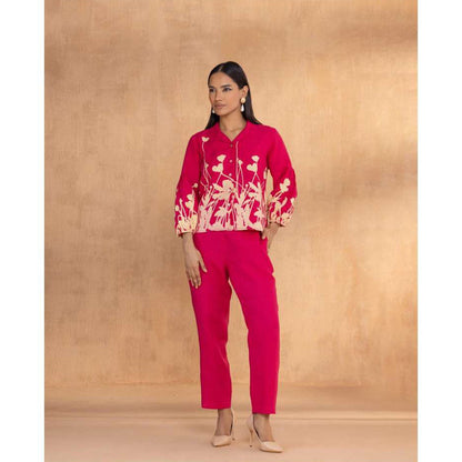 Kaveri Pink Floral Ballet Co-Ord (Set of 2)