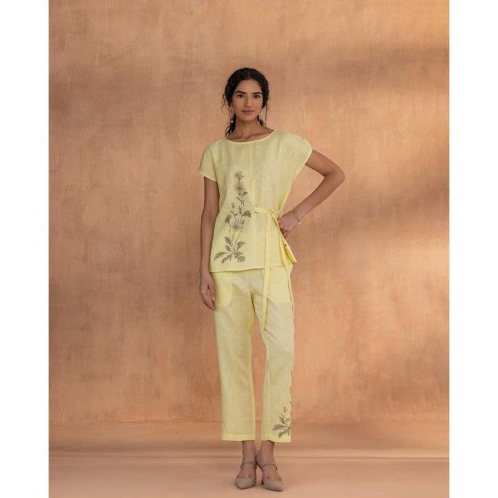 Kaveri Yellow Golden Daisy Bow Co-Ord (Set of 2)