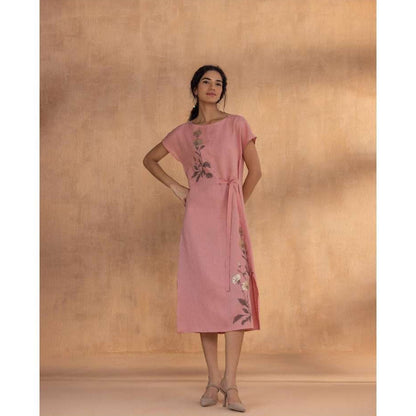 Kaveri Pink Golden Daisy Bow Dress