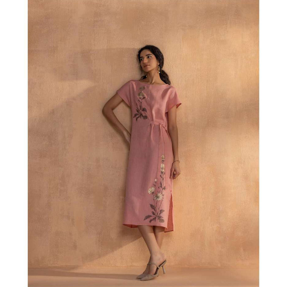 Kaveri Pink Golden Daisy Bow Dress