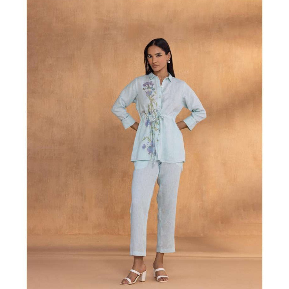 Kaveri Blue Watercolour Woods Co-Ord (Set of 2)