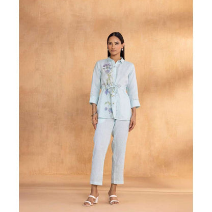 Kaveri Blue Watercolour Woods Co-Ord (Set of 2)