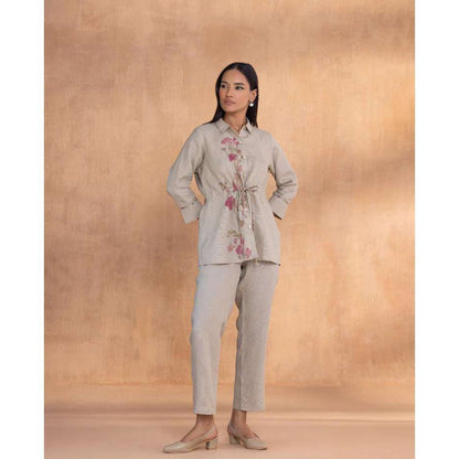 Kaveri Grey Watercolour Woods Co-Ord (Set of 2)