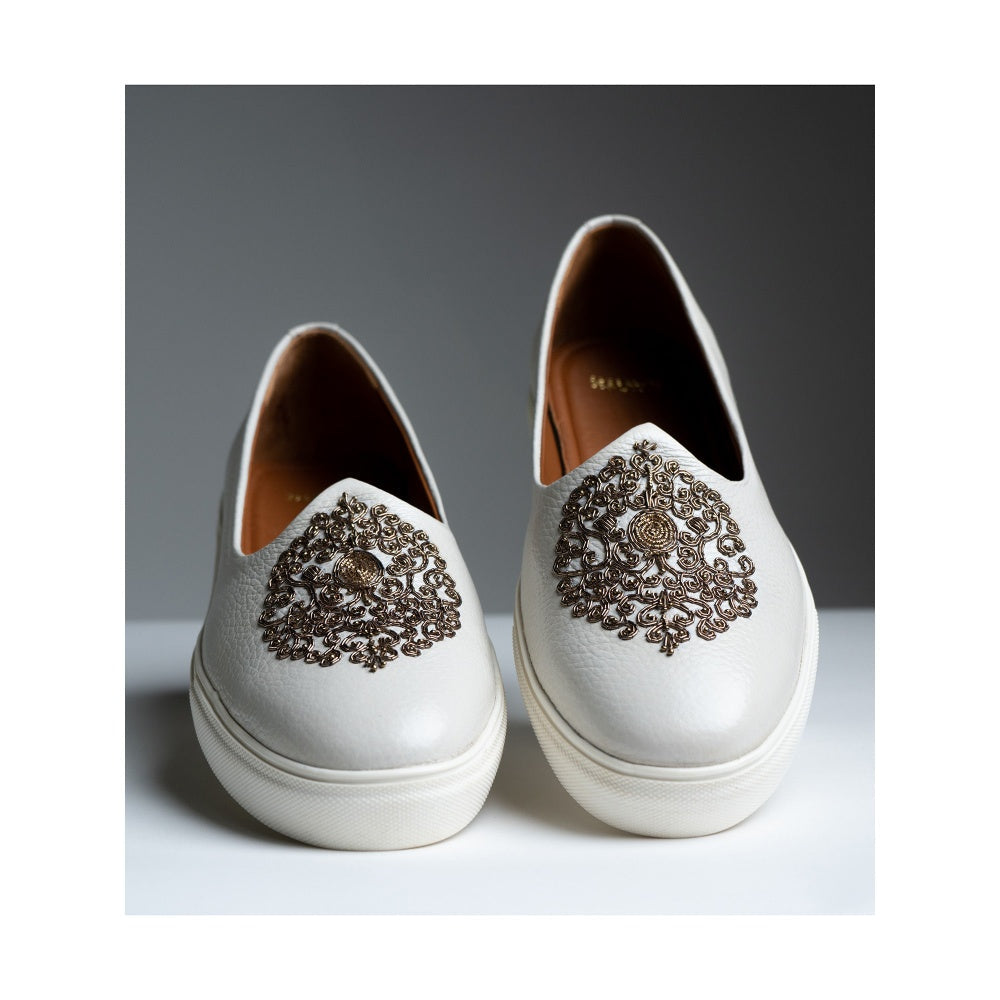 Kavith Sainaani White-Bronze Wedding Sneaker