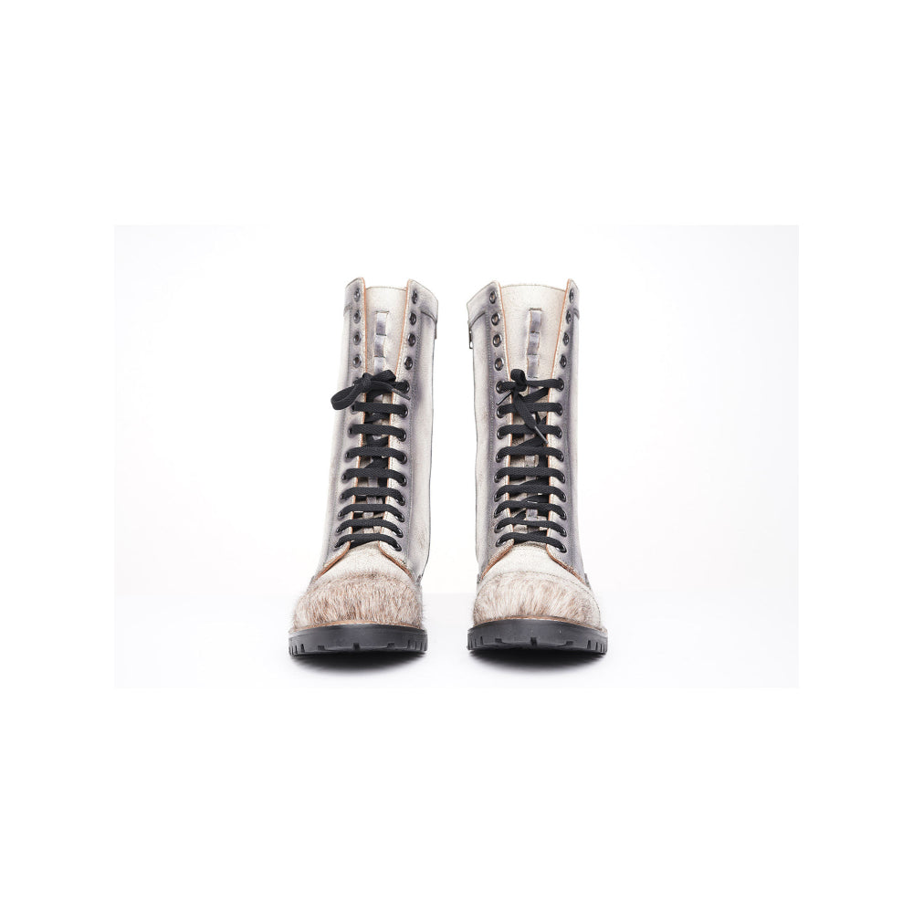 Kavith Sainaani Tall White Blue Boots