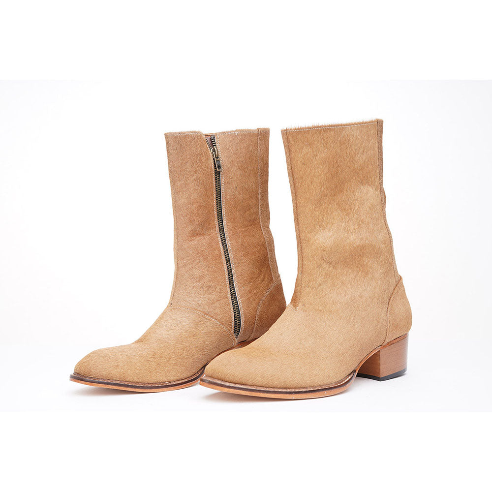 Kavith Sainaani Tall Hair-On Beige Boots